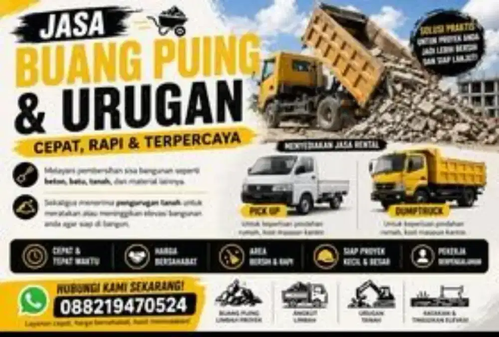 Jasa buang puing dan urugan