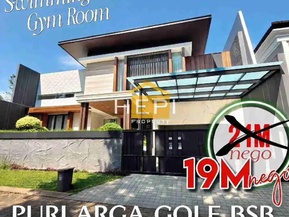 Rumah Minimalis Luxury Arga Golf BSB City Semi Furnish With Private Pool
