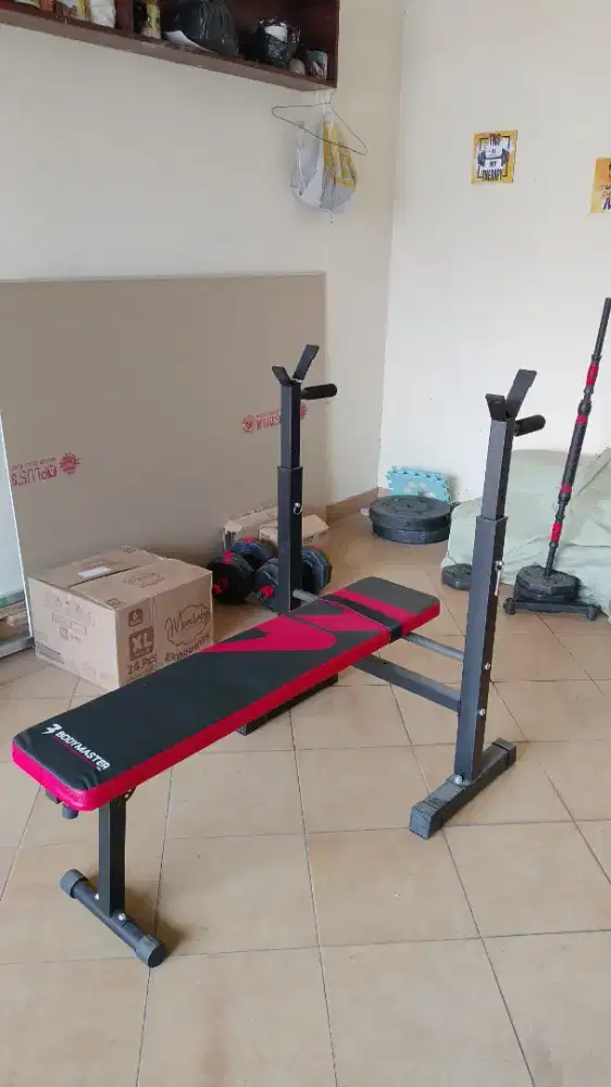 Set Bench Press Multifungsi + Beban Lengkap Siap Pakai