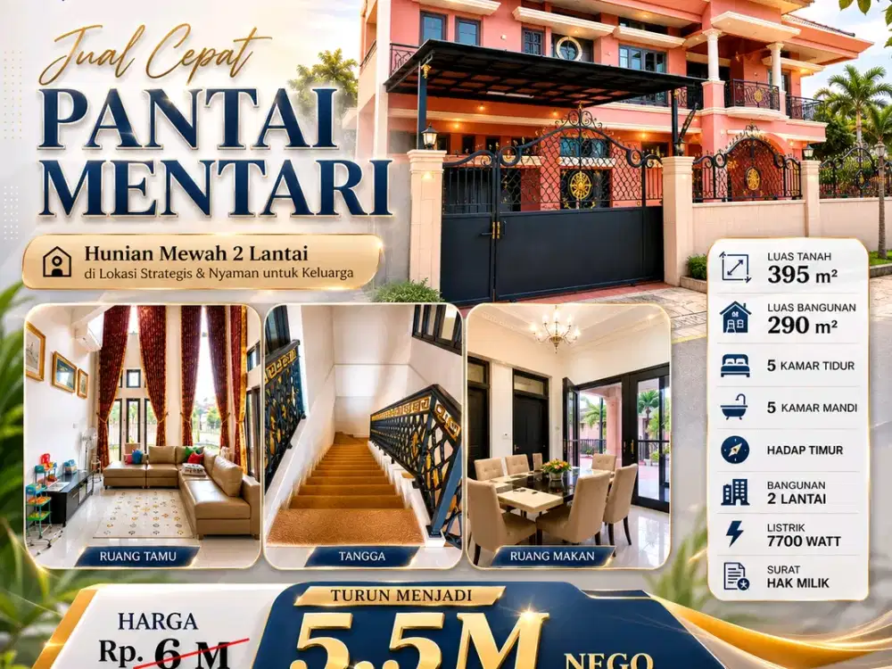 MURAH JUAL CEPAT RUMAH PANTAI MENTARI KENJERAN SUTOREJO