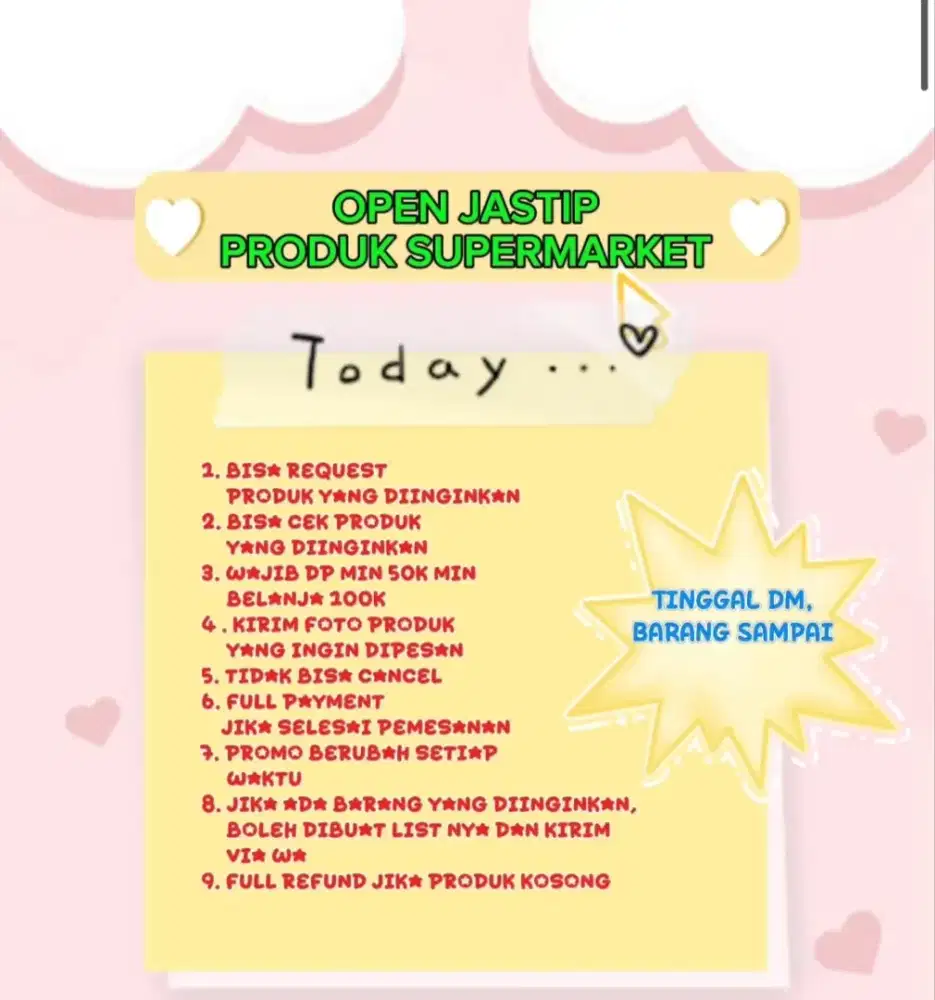 OPEN JASTIP PRODUK SUPERMARKET DISKONAN