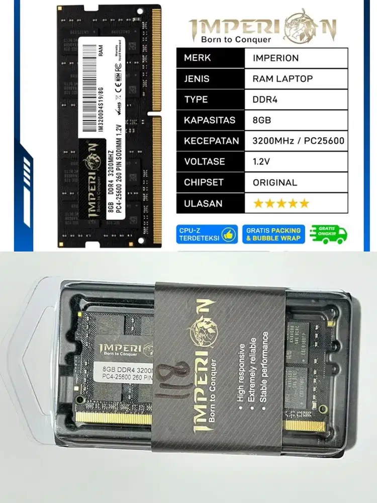 Ram Laptop IMPERION DDR 4 8gb 3200mhz