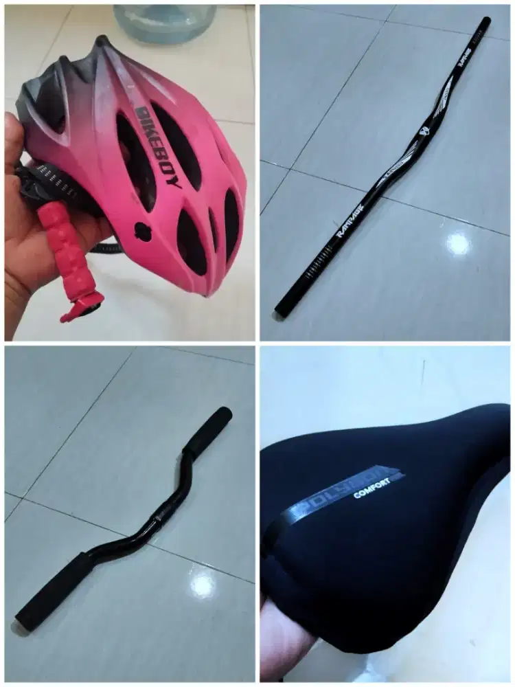 Borongan Helm sepeda, Sarung jok, Stang.