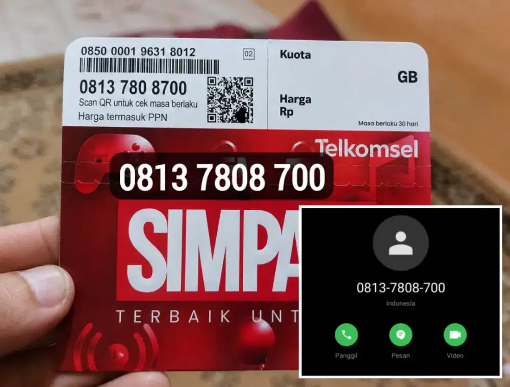 Kartu Perdana Telkomsel Simpati 11 Digit Nomor Cantik Rapi Kuota 3 GB