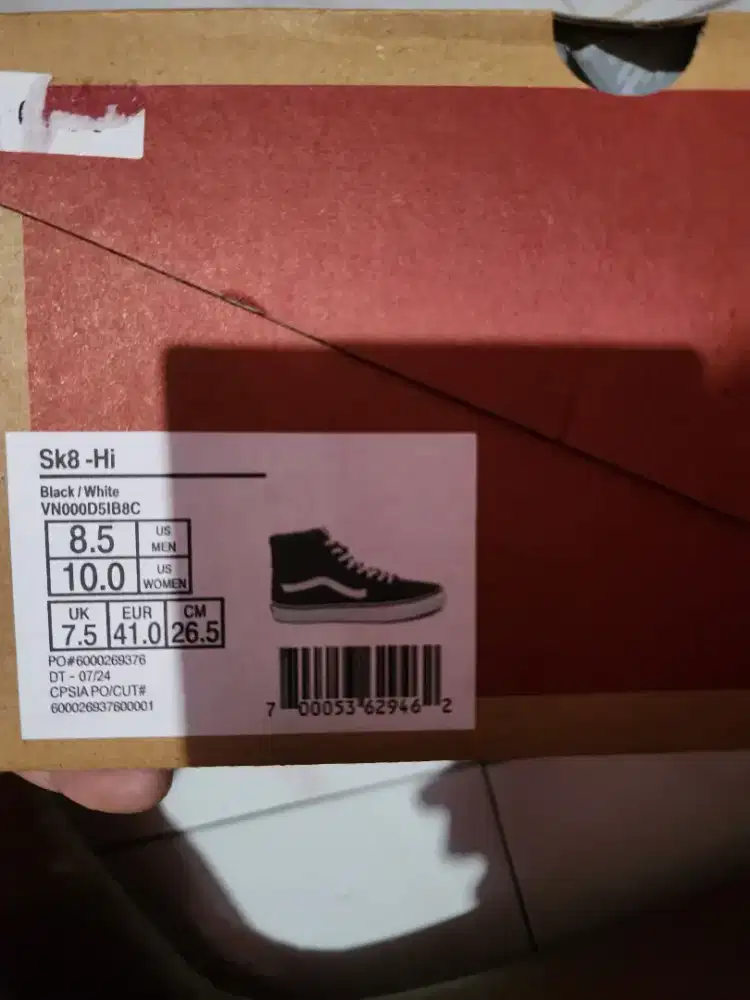 Vans Sk-8 Hi Hitam Putih