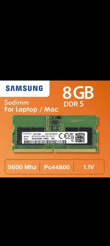 Sodimm Samsung 8GB Ddr5 Pc5-5600 Laptop