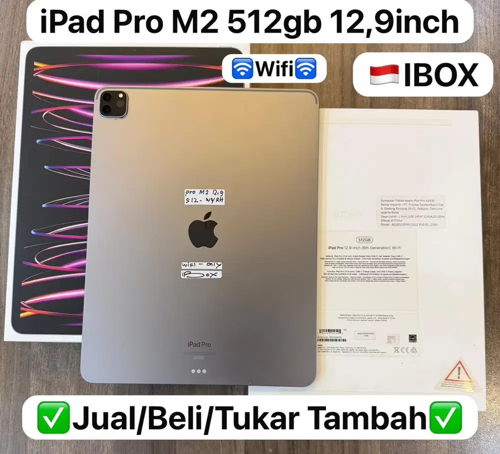 Ipad Pro M2 12,9 Inch 512 Gb Space Grey Resmi Ibox