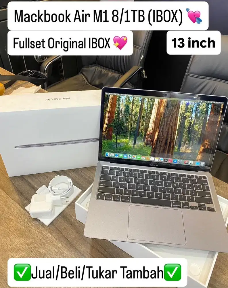 Macbook Air M1 8/1 Tb Space Grey Resmi Ibox