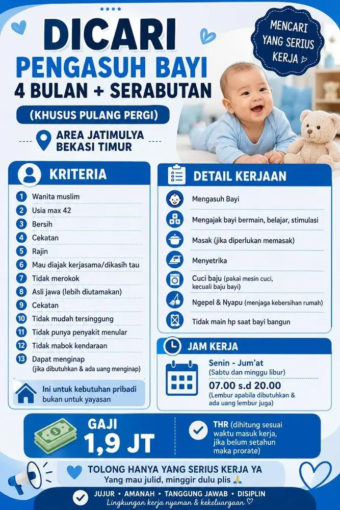 Dicari pengasuh Anak