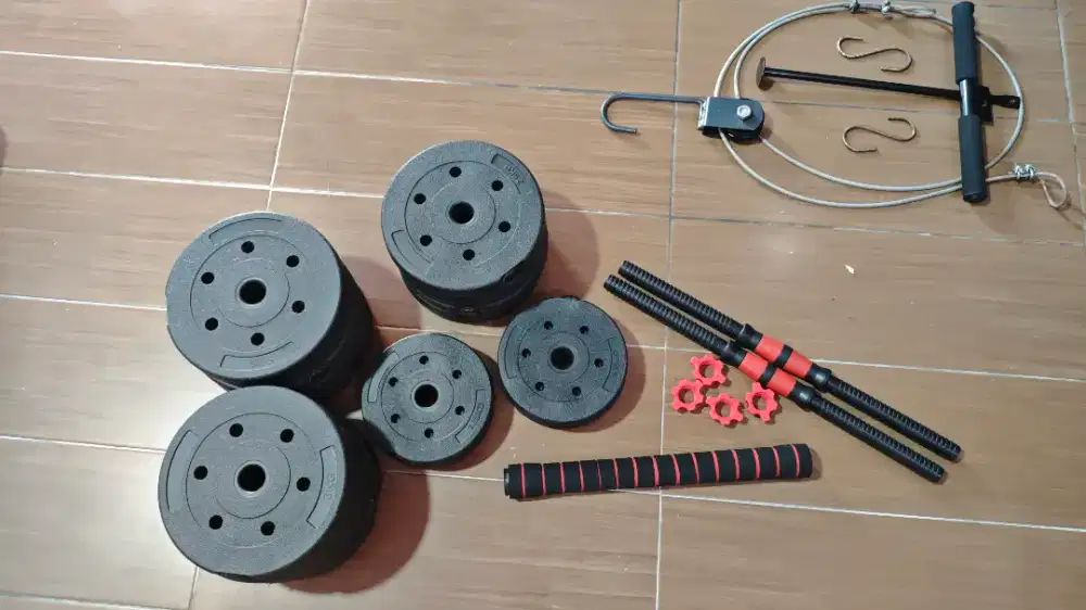 DUMBBELL/ BARBEL 40KG & KATROL GYM FITNESS