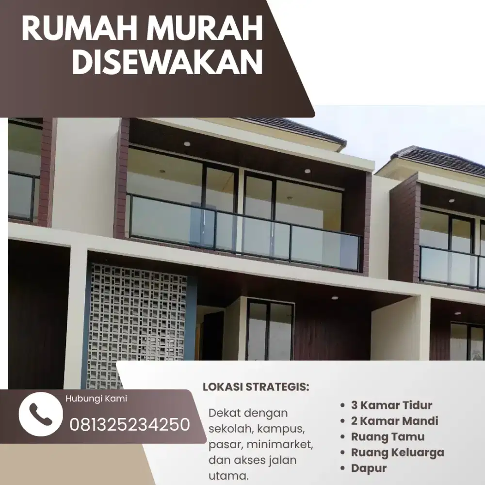 DISEWAKAN RUMAH MURAH 2 LANTAI