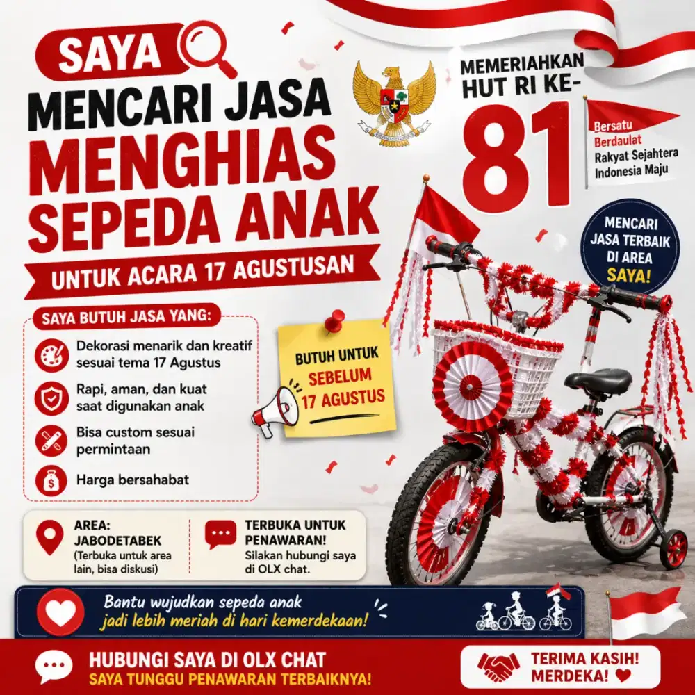 Dicari jasa hias sepeda anak