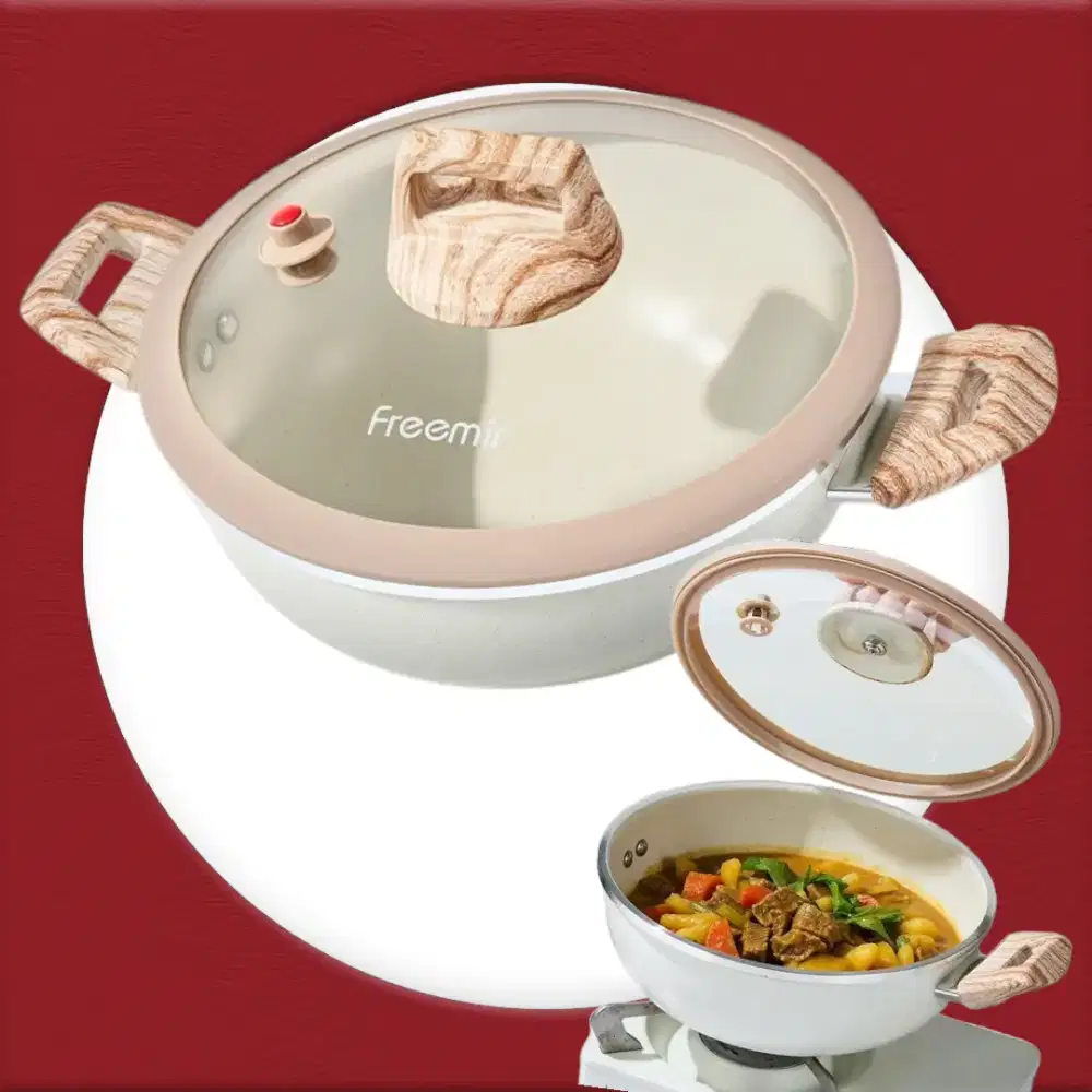 Freemir Micro Pressure Cooker, Wajan Semi Presto warna Beige