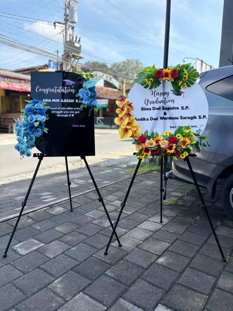 Sewa Papan Ucapan Akrilik Karangan Bunga Bunga Papan
