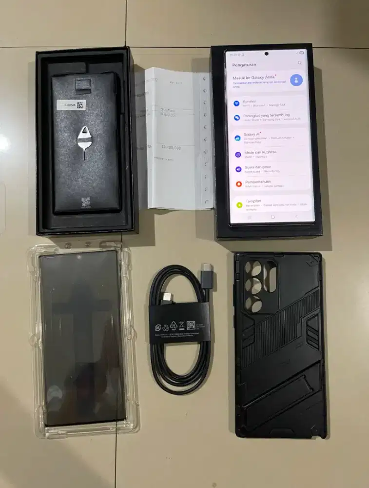 Samsung S22 Ultra 12/512GB Fullset Warna Burgundy Sein
