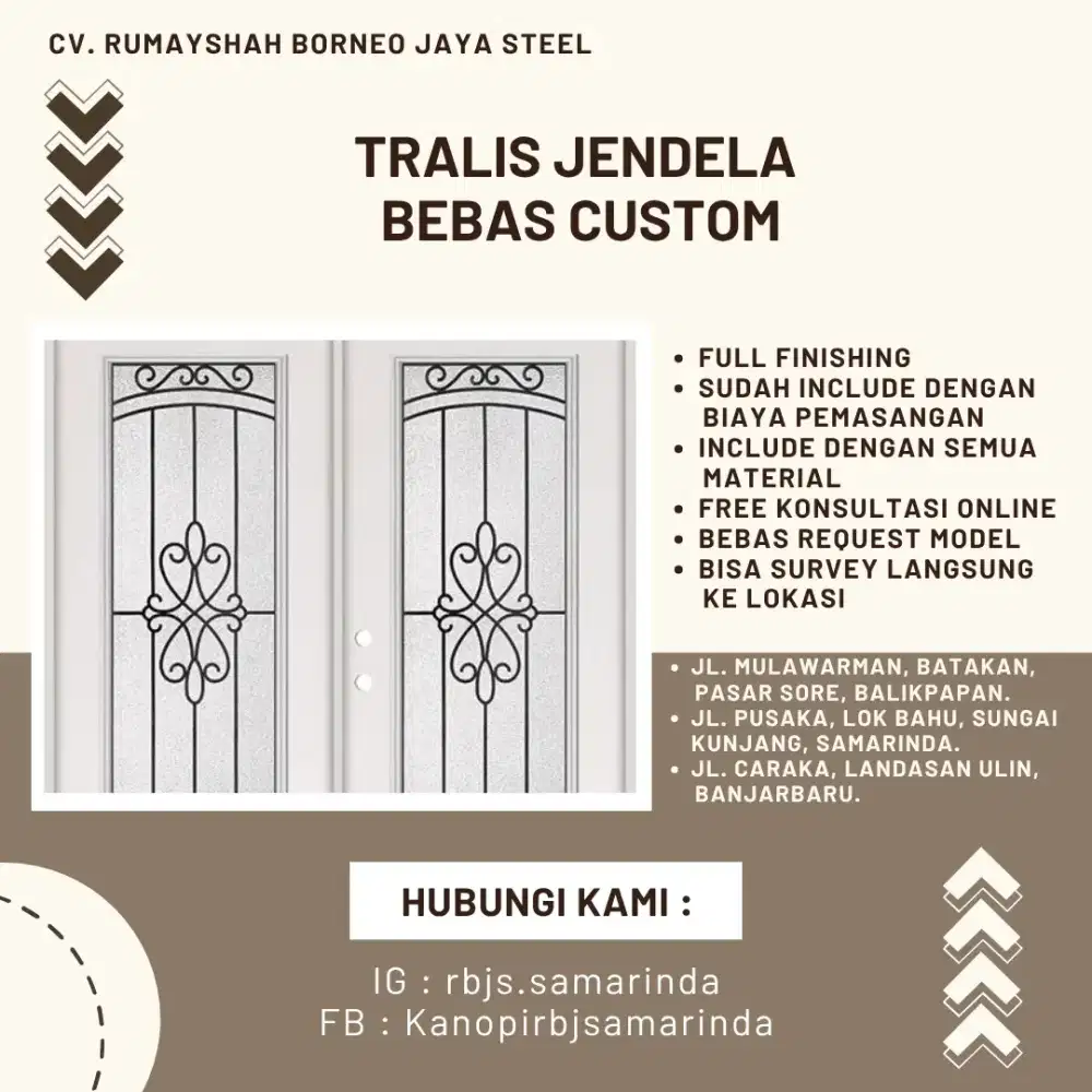 Tralis Jendela Bebas Custom