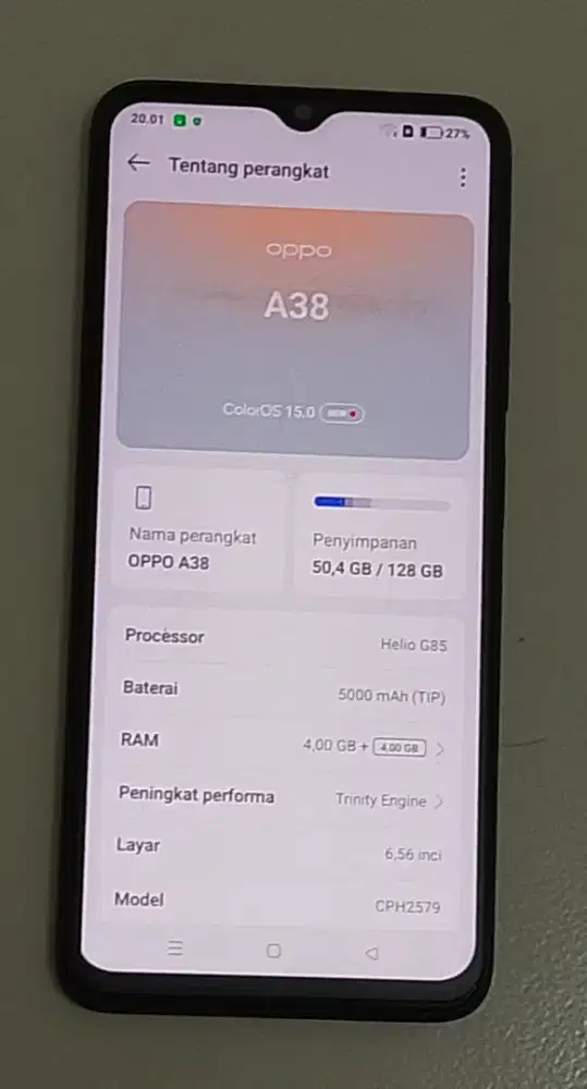 Oppo A38, bekas rasa anyar