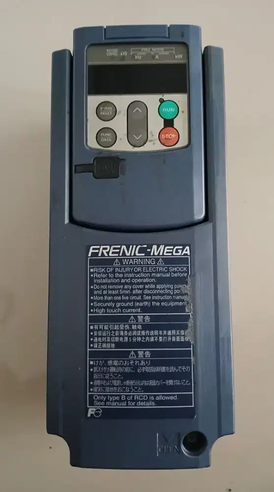 Inverter fuji 0.75 kw 1 hp 380 volt 3 phase 50/60 hz kondisi normal