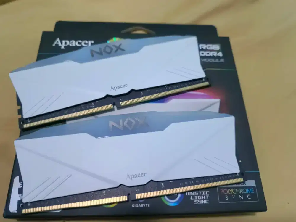 Ram 32GB Apacer NOX White RGB 3200MHz DDR4 (2x16)GB Kondisi Mulus