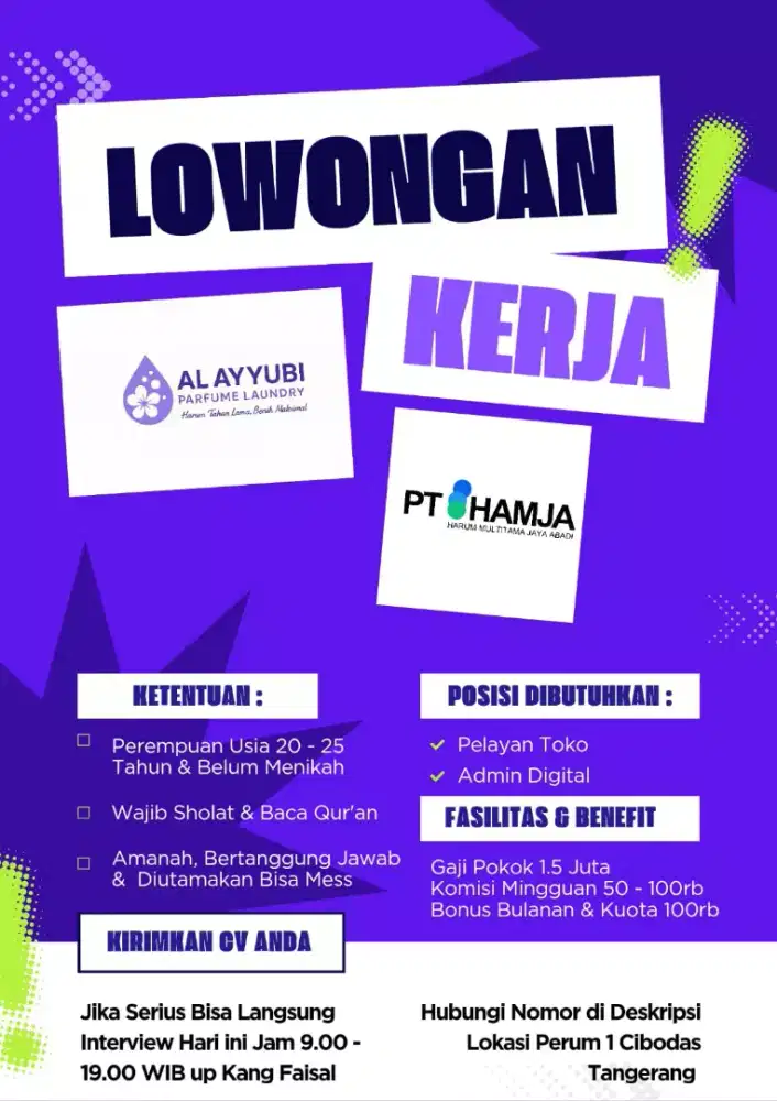 Dibutuhkan Cepat Loker Toko Parfume Laundry