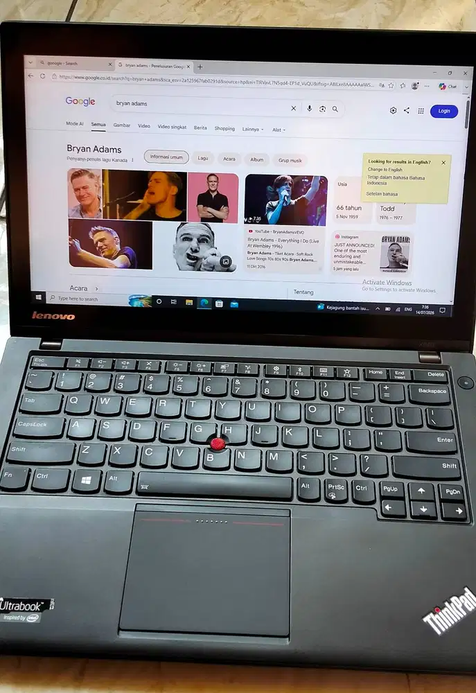 Laptop Lenovo ThinkPad X240 Core i5 Touch Screen, Mulus, Siap Pakai