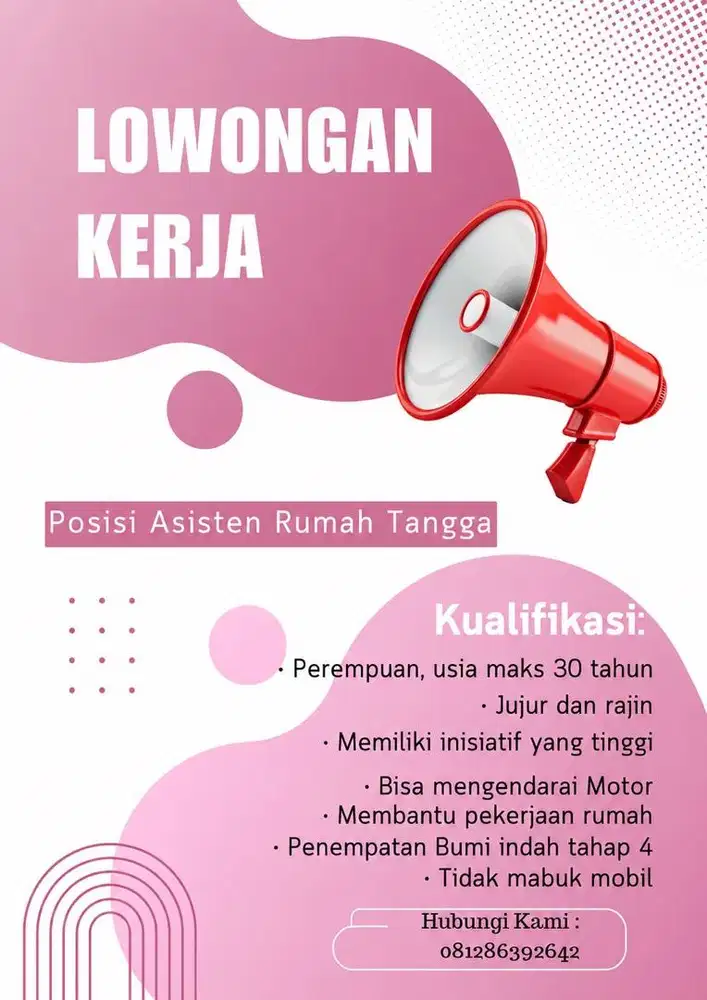 Dicari ART / pembantu segera