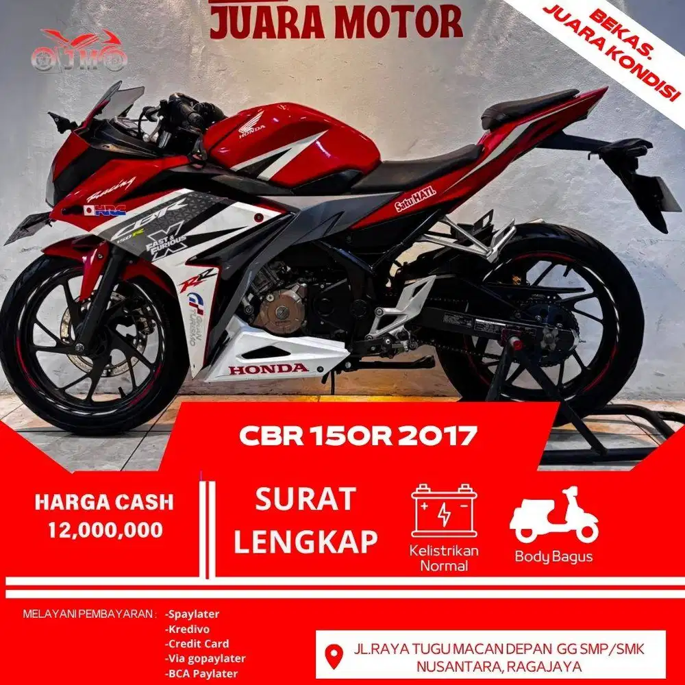 CBR 150R 2017 SURAT LENGKAP PAJAK PANJANG HARGA TERMURAH SIAP PAKAI