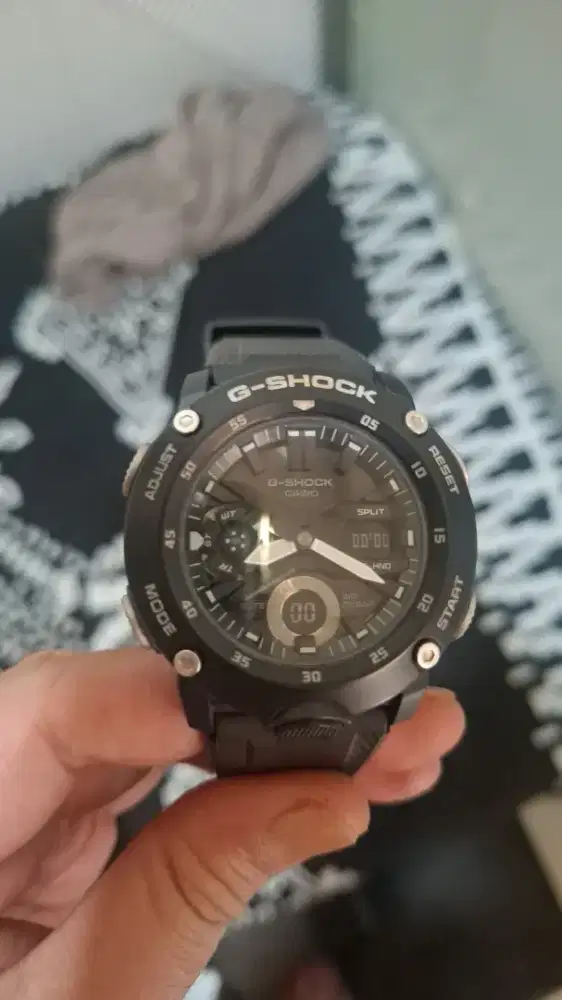 Casio G-Shock GA-2000S-1ADR Black Out Carbon Core Guard Black Digital!
