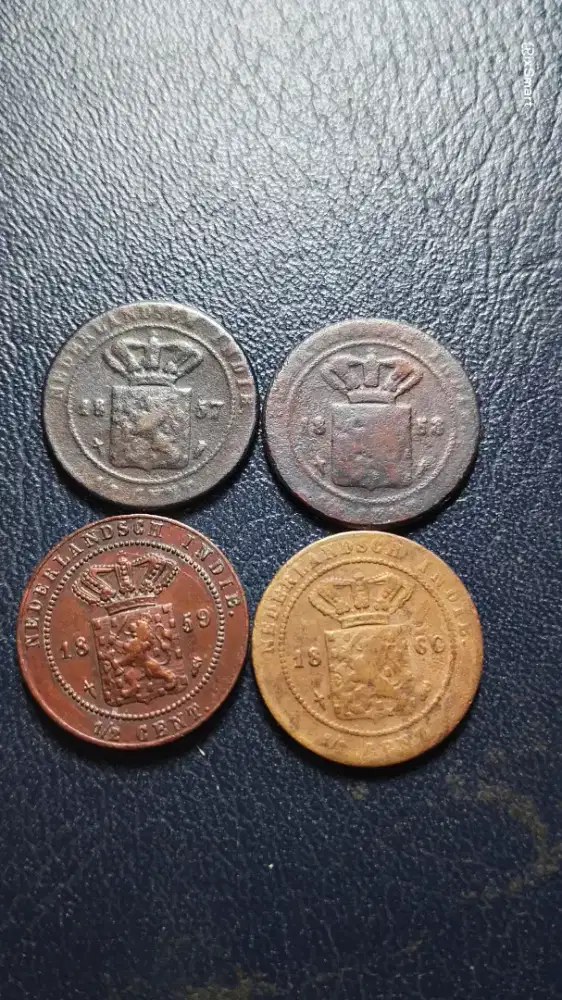 Uang Koin Kuno Nederlandsch Indie 0,50 Cent.