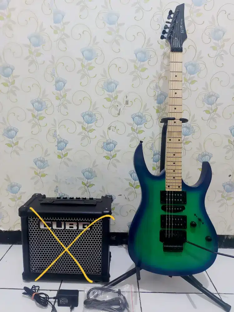 Gitar rg series model tremolo updown 24 fret neck maple by kowe
