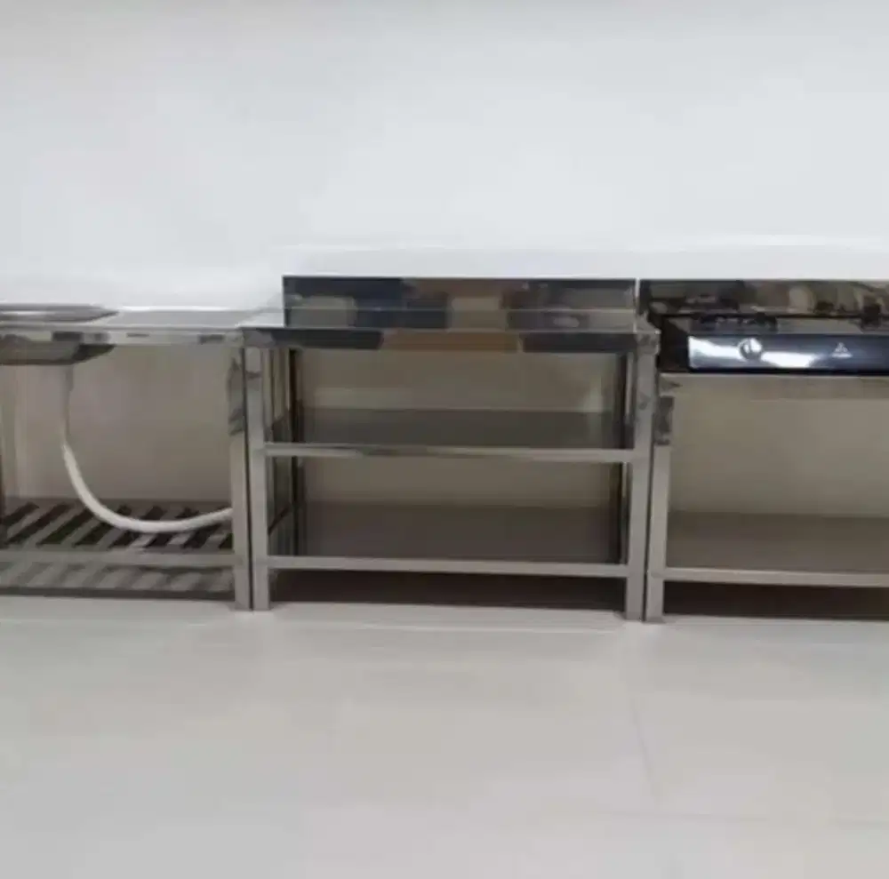 Meja stainless 3 unit