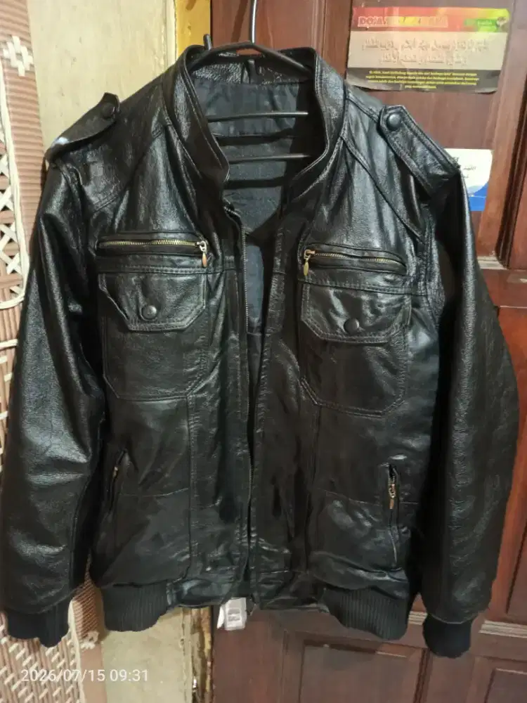Jaket Kulit Biker Size M Mulus