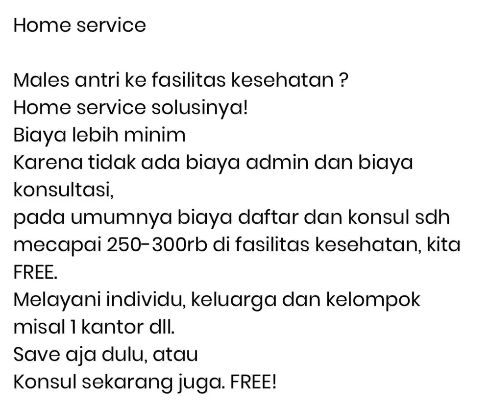 Home Care / Home service / infus vitamin / pasang alat medis dirumah