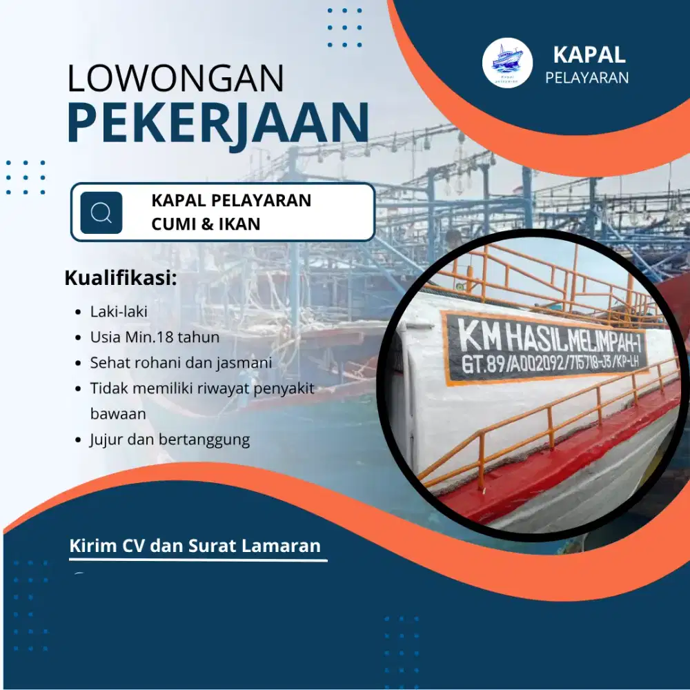 LOWONGAN KERJA ABK KAPAL NELAYAN MANCING CUMI & ikan