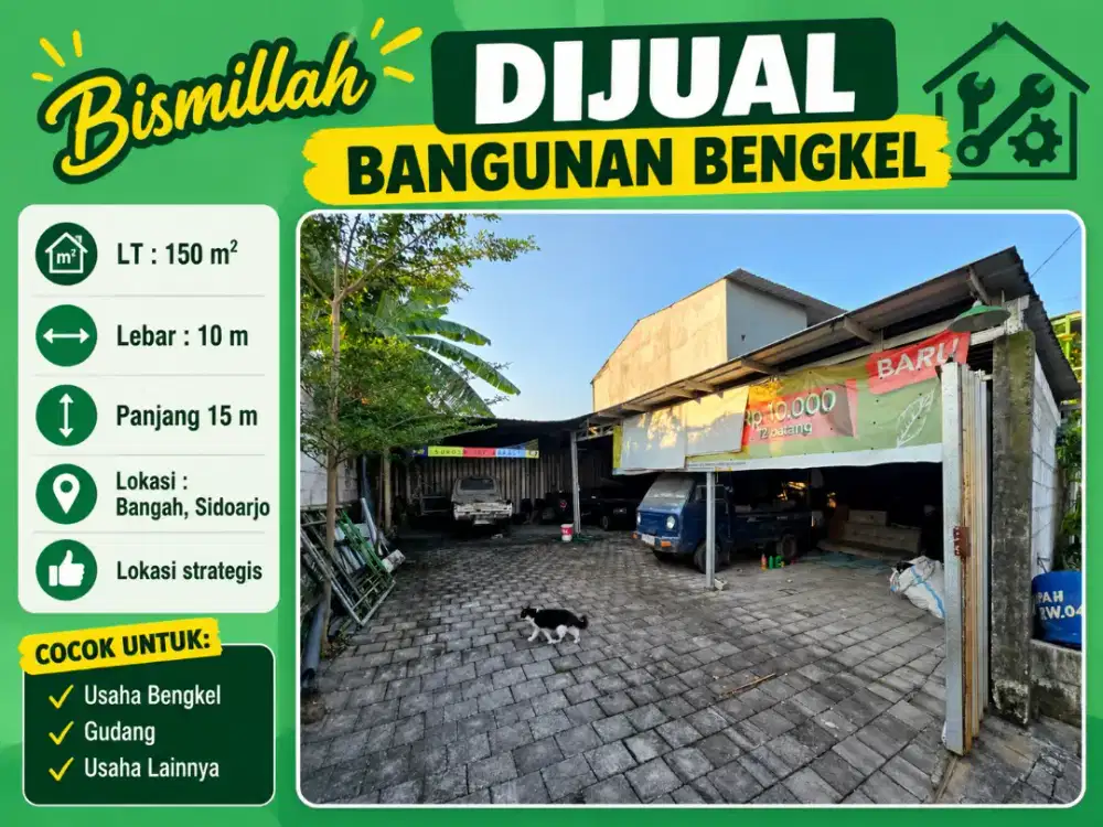 Dijual Bangunan Bengkel