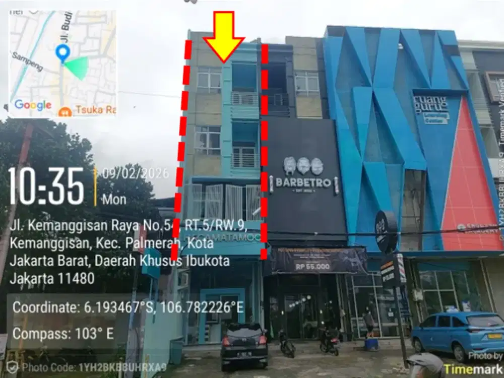 Di Jual Lelang Ruko 4 Lantai di Jl. Kemanggisan Raya , Kelurahan Palmerah, Kecamatan Palmerah, Kotamadya Jakarta Barat,