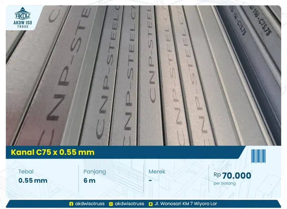 Kanal / Canal C Baja Ringan C75 C75A C75Z 0.75 mm Kencana Taso CNP
