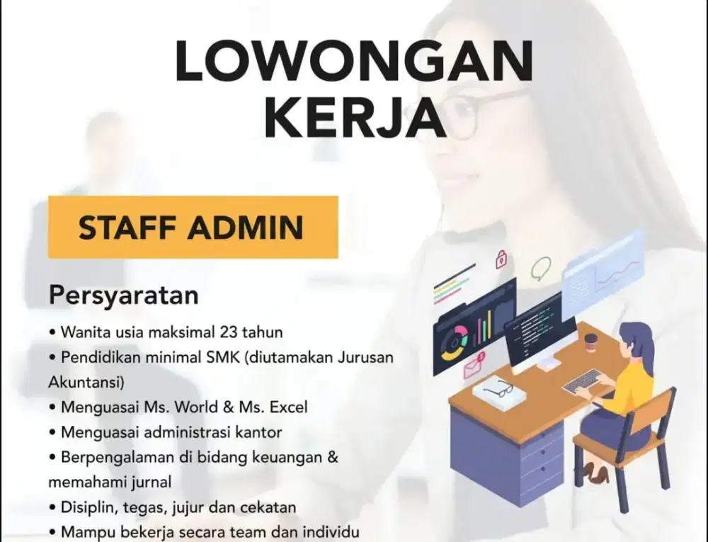 Dibutuhkan Staff Admin