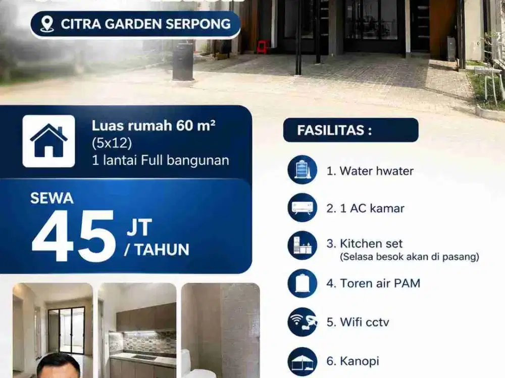 Disewa Rumah Baru Semi Furnished di Citra Garden Serpong