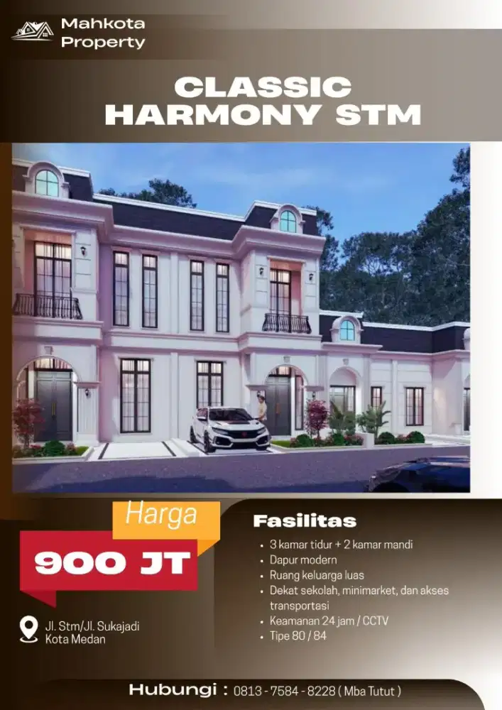 HARMONY STM TIPE 80 2 LANTAI AMAN 24 JAM