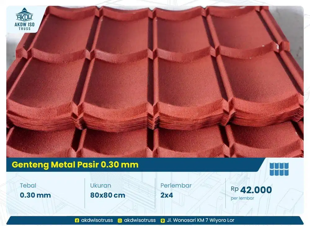 Genteng Metal Pasir Tebal 0.25 Murah Ada Genteng UPVC Dr Shield