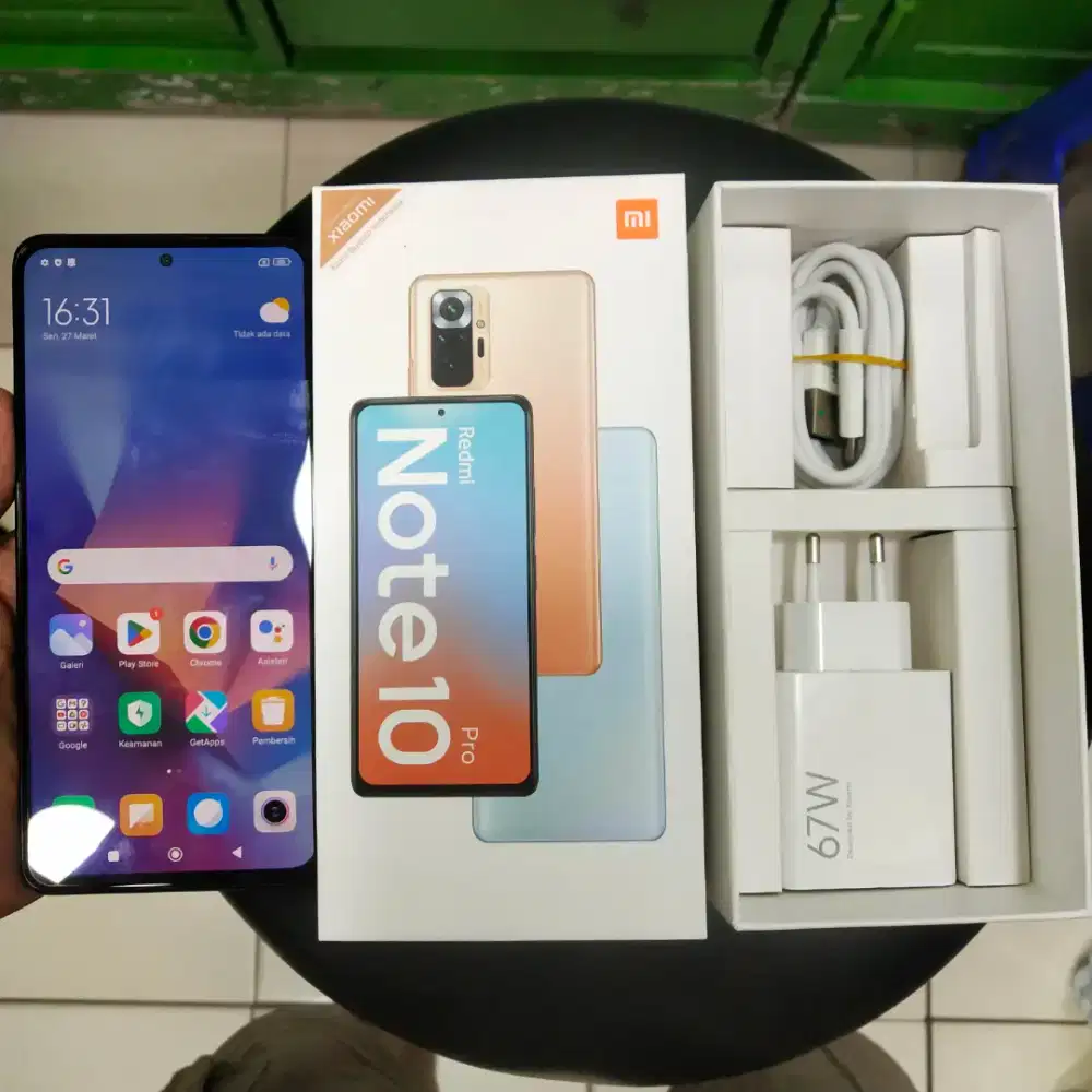 Second redmi note 10 pro ram 8/128 perlengkapan fullset