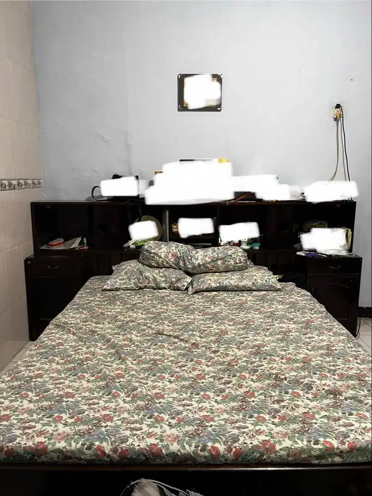 DIPAN FULL KAYU JATI BOOKCASE BED