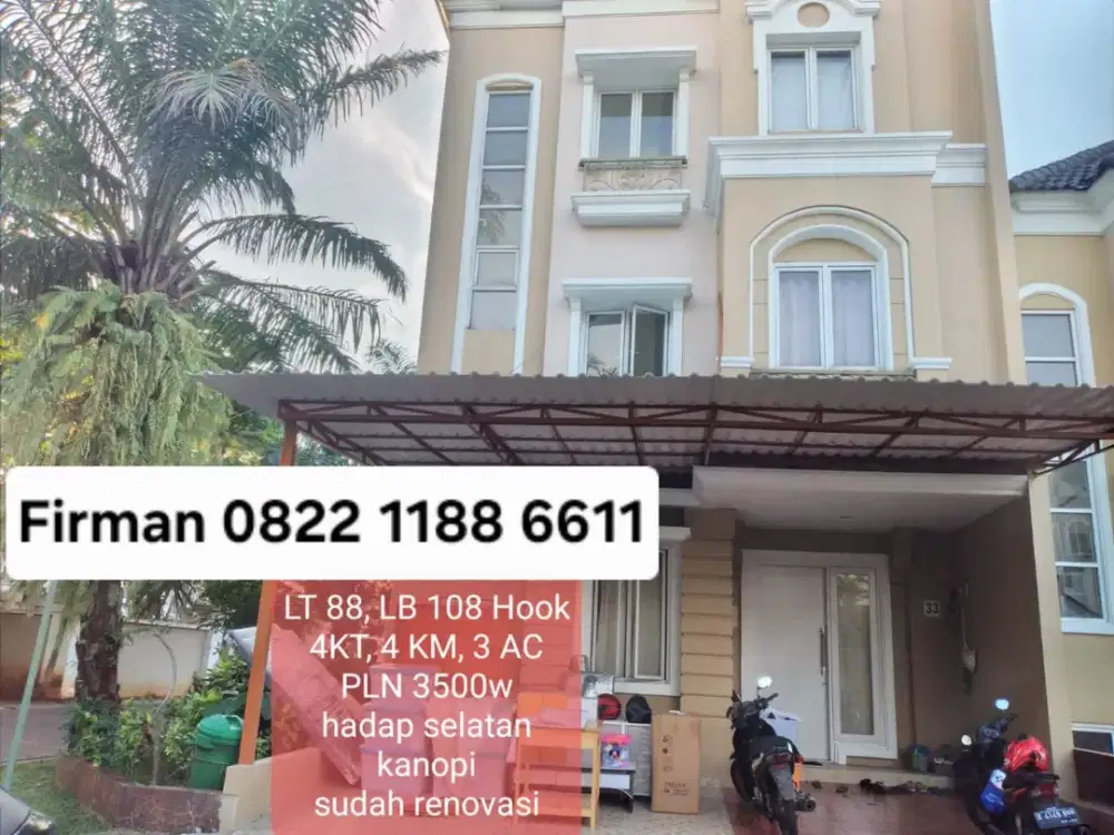 Disewa Murah Rumah 4 Kamar Plus 3 AC di Samara Village Serpong