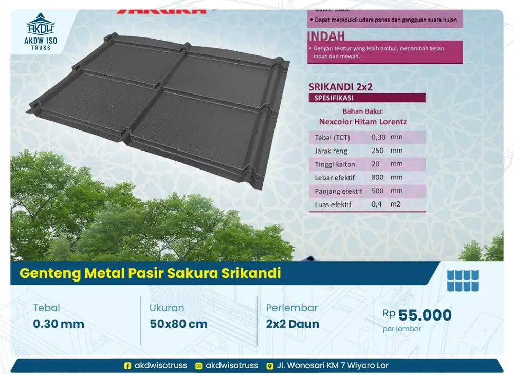 Genteng Metal Pasir 0.25mm UPVC Dr Shield Transparan Flat Minimalis