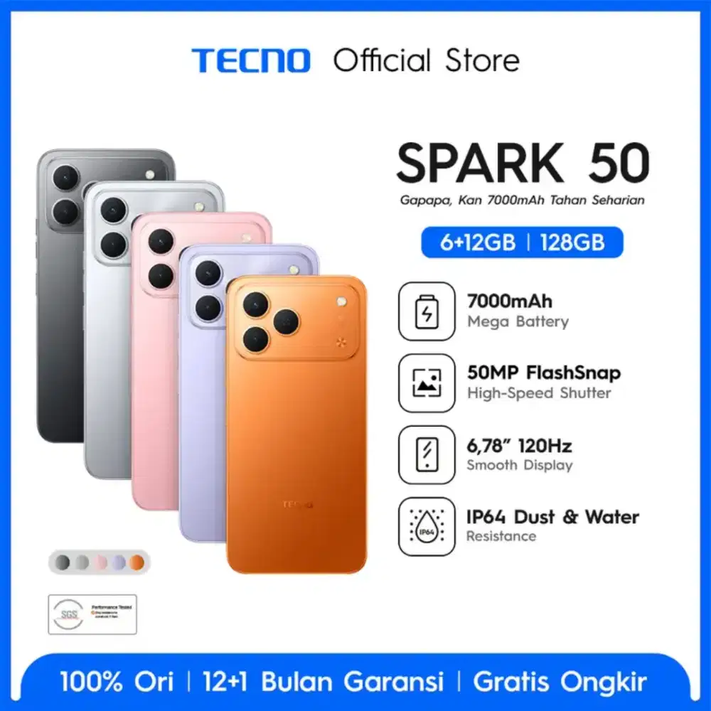 TECNO SPARK 50 Ram 12GB (6GB+6GB) + memori 128GB