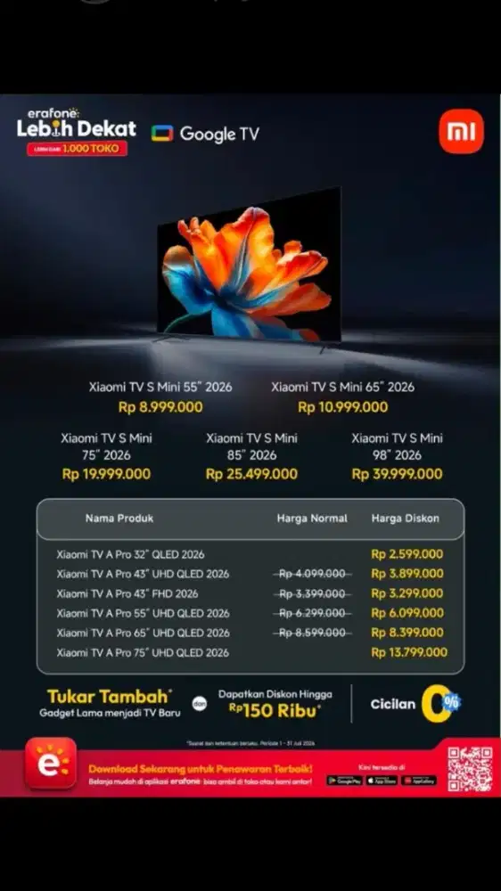 Jual tv mulai dari 2,699 32 in