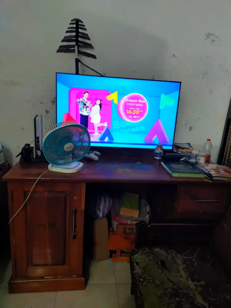 Meja tulis kayu jati asli uk 2 meter x 1 meter