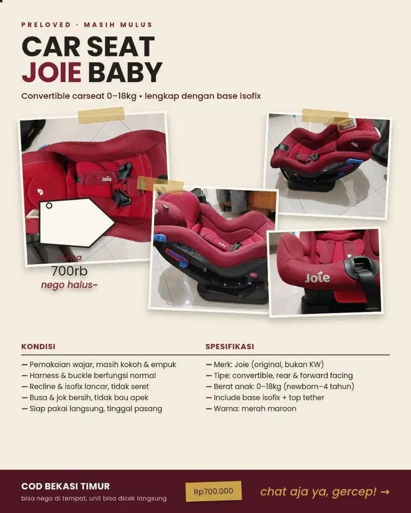Car Seat Joie Merah