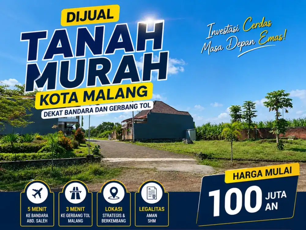 Dijual Cepat Tanah Murah Malang Dekat Bandara dan Exit Tol